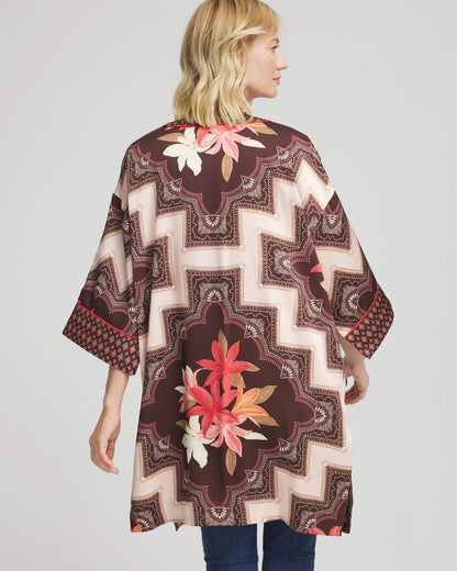 Chico's Sale - Long Mixed-Print Kimono Cacao