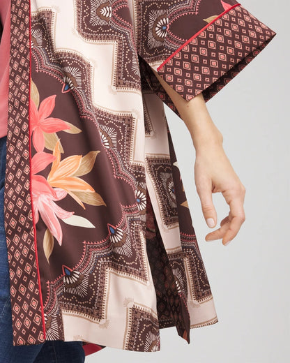 Chico's Sale - Long Mixed-Print Kimono Cacao