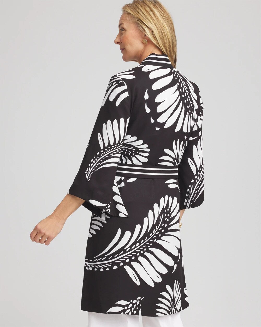 Chico's Exclusive - Tie-Front Long Kimono Black