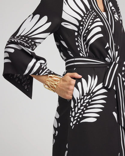 Chico's Exclusive - Tie-Front Long Kimono Black