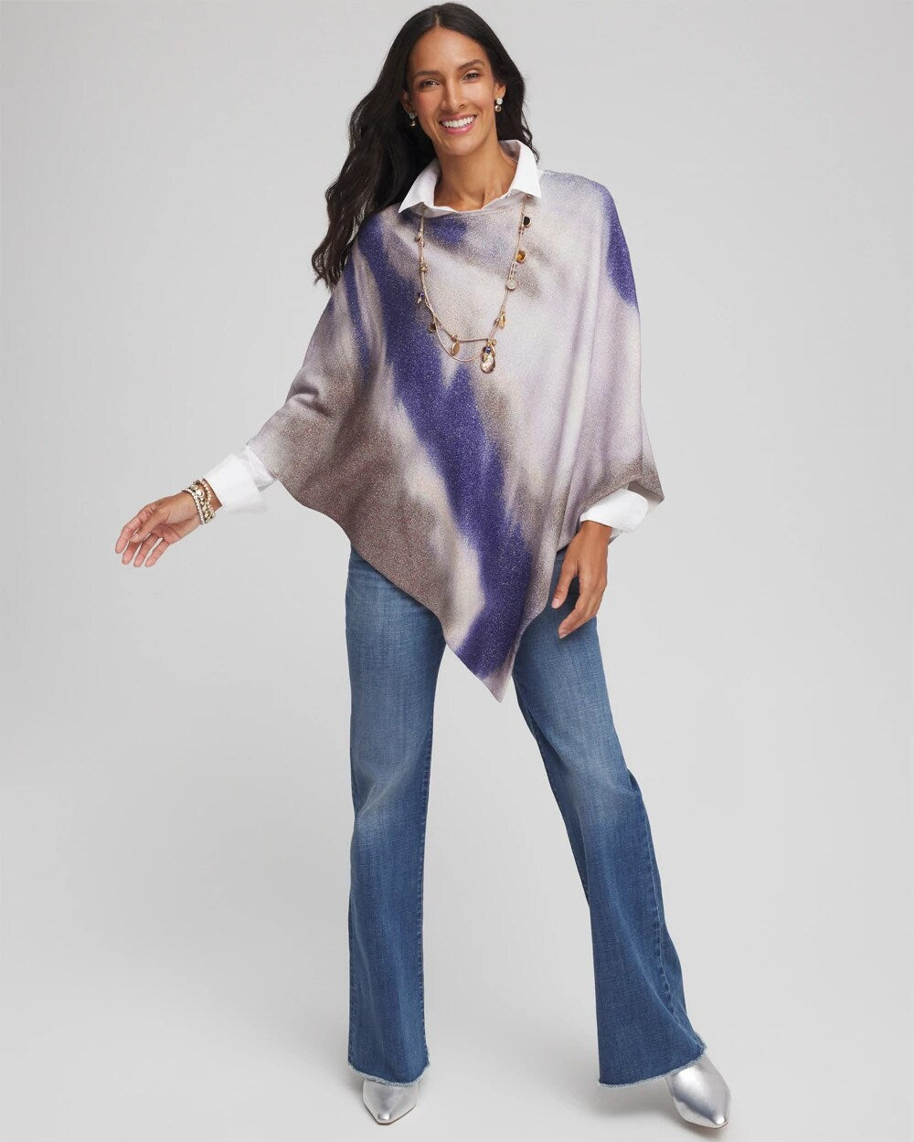 Chico's Value - Convertible Knit Poncho English Cream