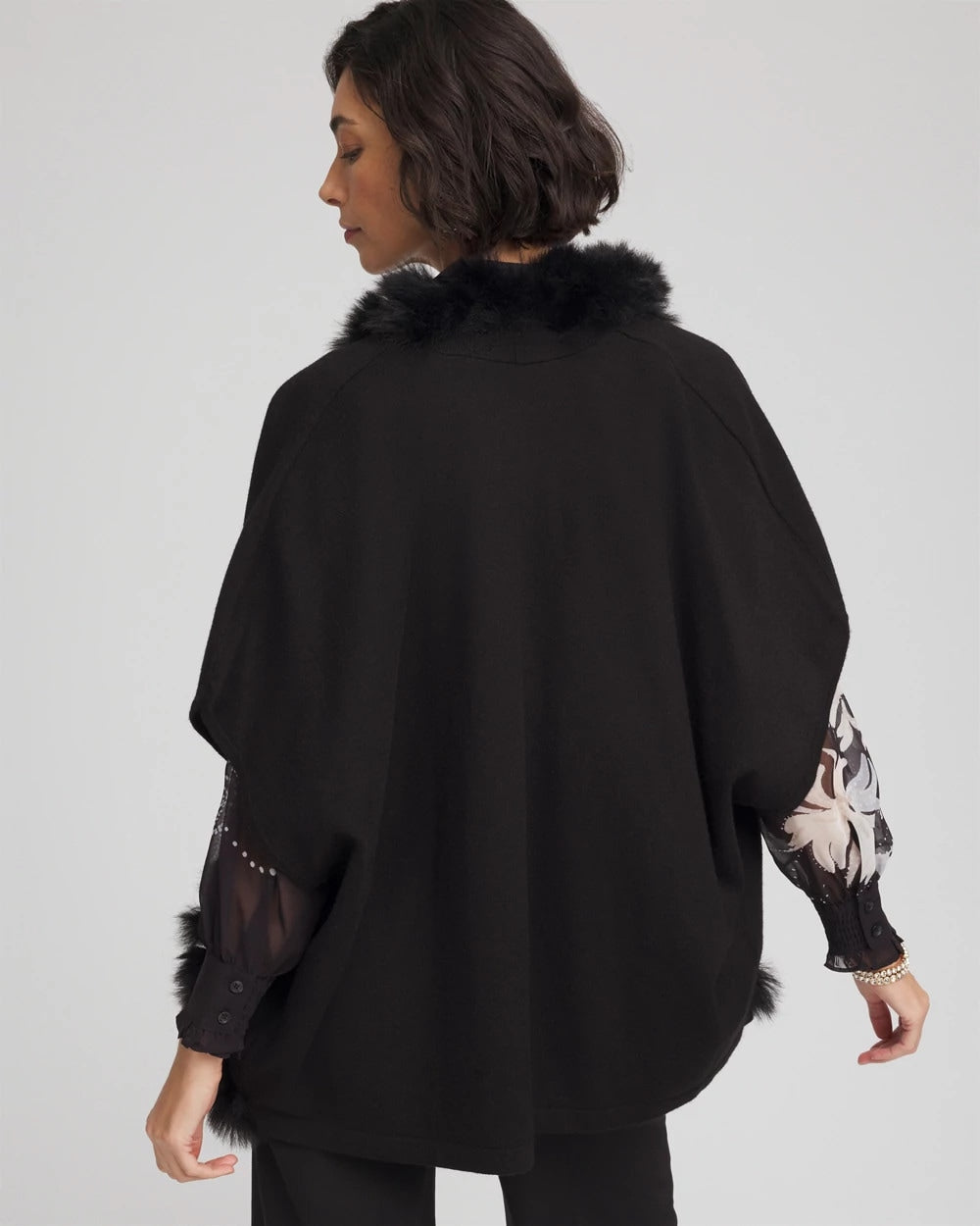 Chico's Everyday - Faux Fur Cocoon Black