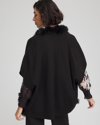 Chico's Everyday - Faux Fur Cocoon Black