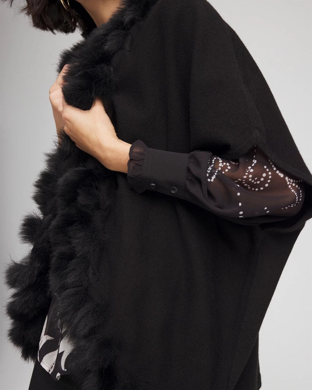Chico's Everyday - Faux Fur Cocoon Black