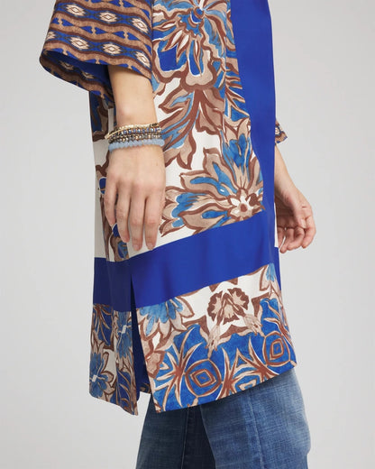Chico's Premium - Crepe Long Printed Kimono English Cream