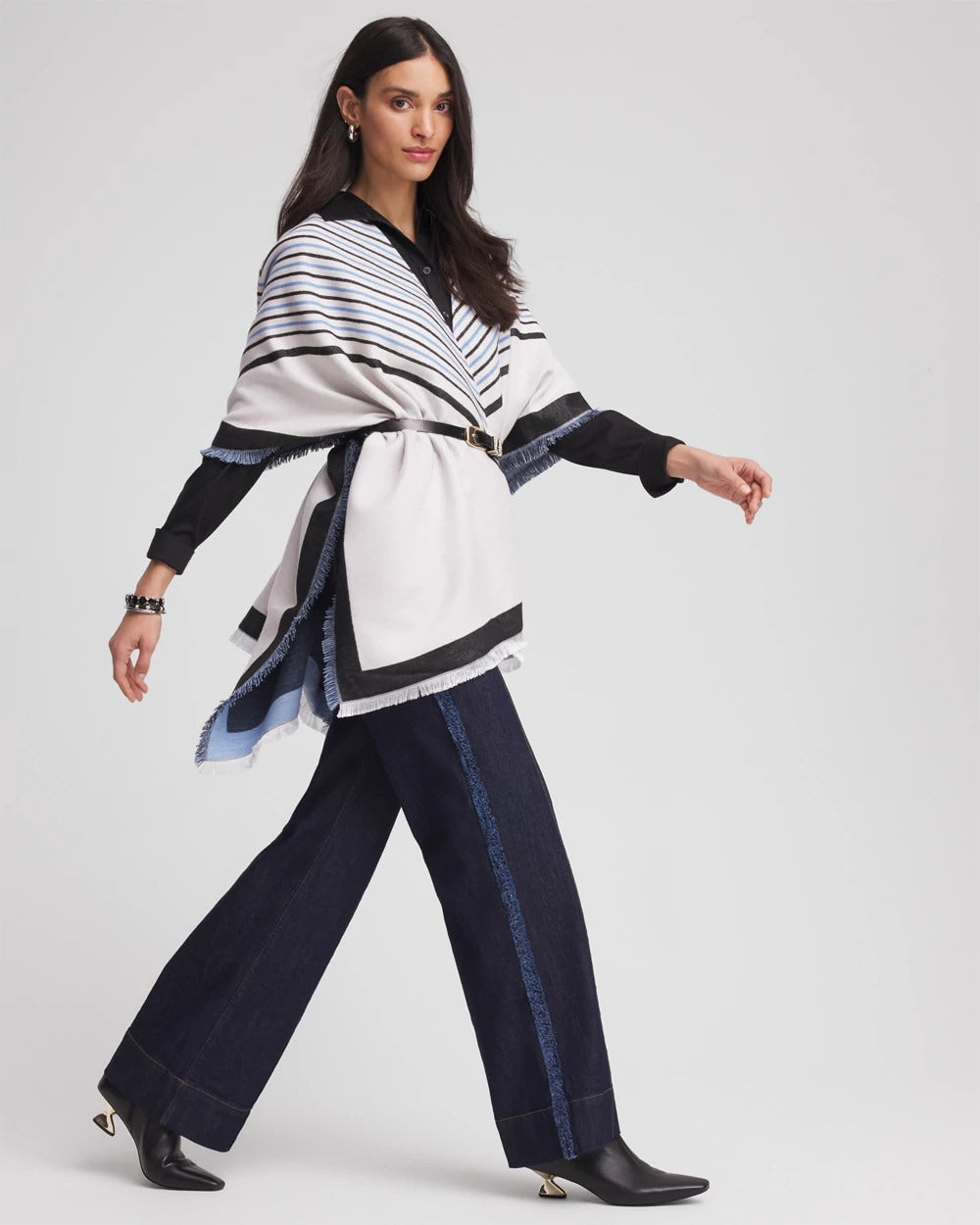 Chico's Hot Sale - Woven Reversible Ruana Passport Blue