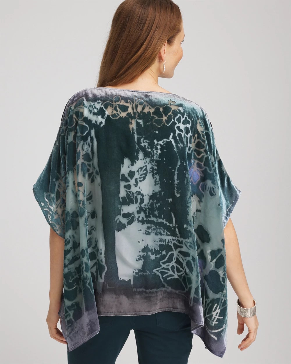 Chico's Deals - Velvet Burnout Passion Poncho Striking Teal
