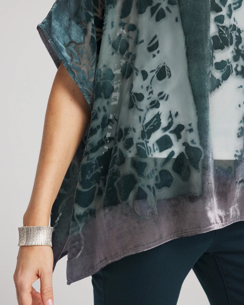 Chico's Deals - Velvet Burnout Passion Poncho Striking Teal