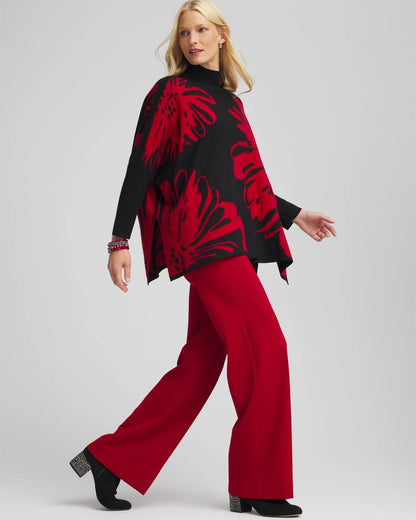 Chico's Essential - Floral Poncho Black