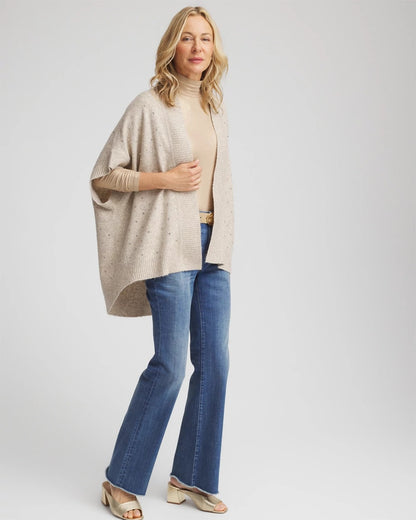Chico's Latest - Embellished Cocoon Ruana Neutral