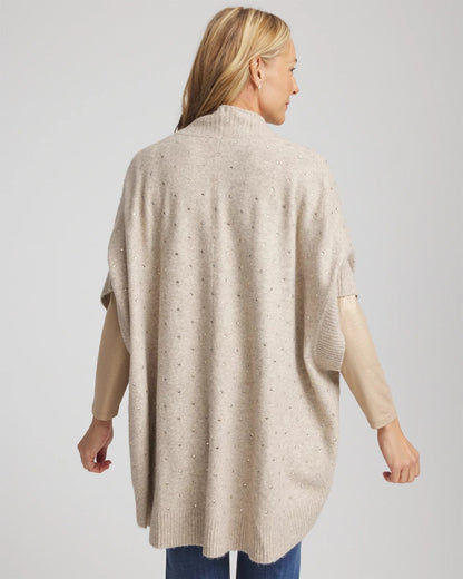 Chico's Latest - Embellished Cocoon Ruana Neutral