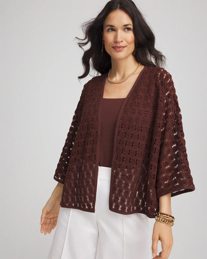 Chico's Latest - Short Woven Kimono Cacao