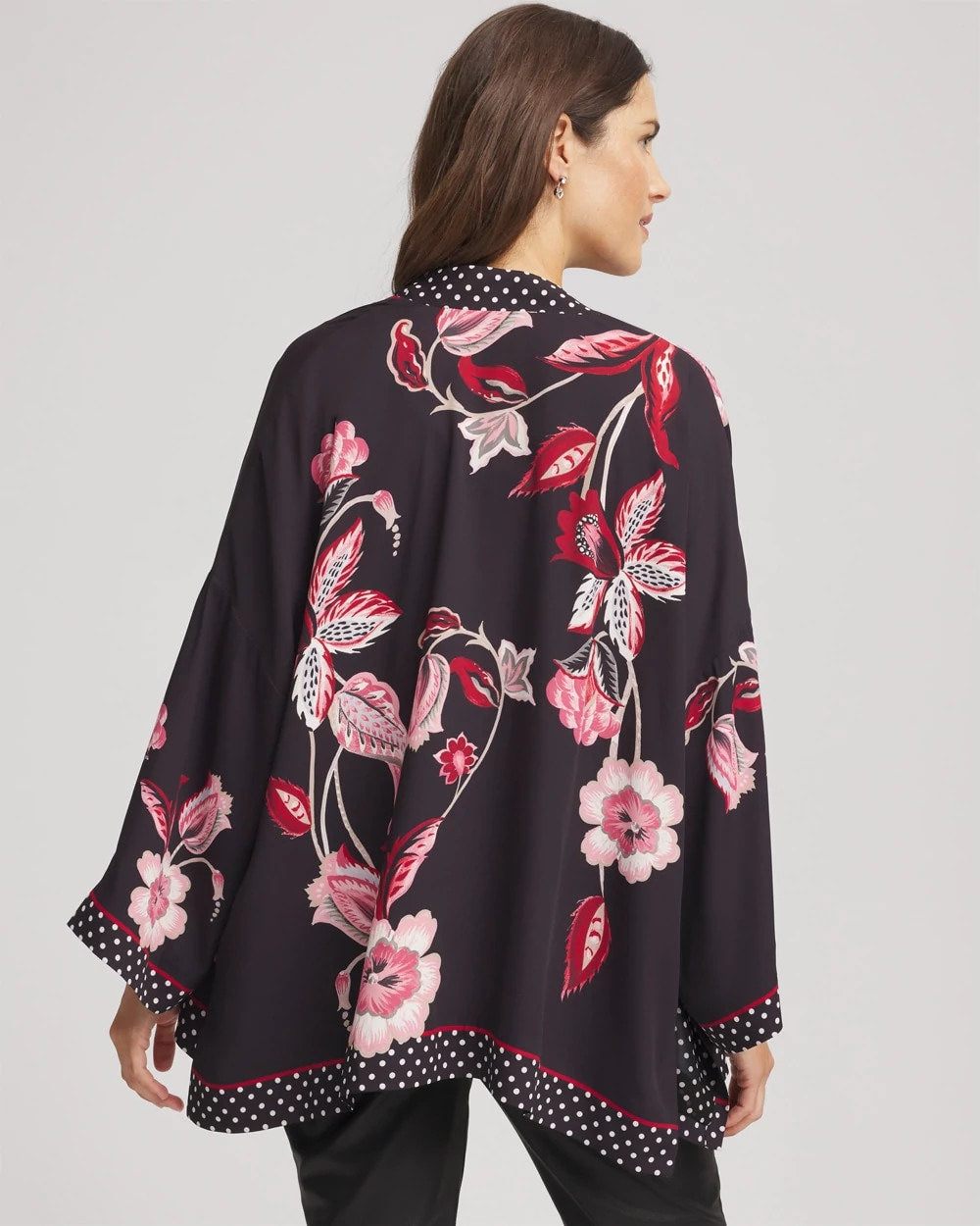 Chico's Top Pick - Short Floral Kimono Black