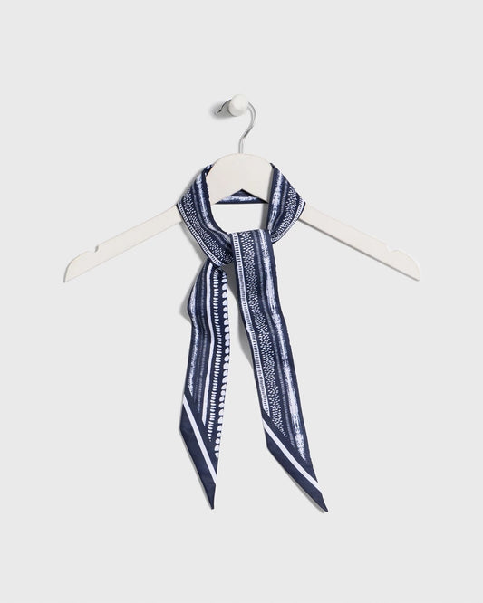 Chico's Trusted - Printed Skinny Scarf Navy