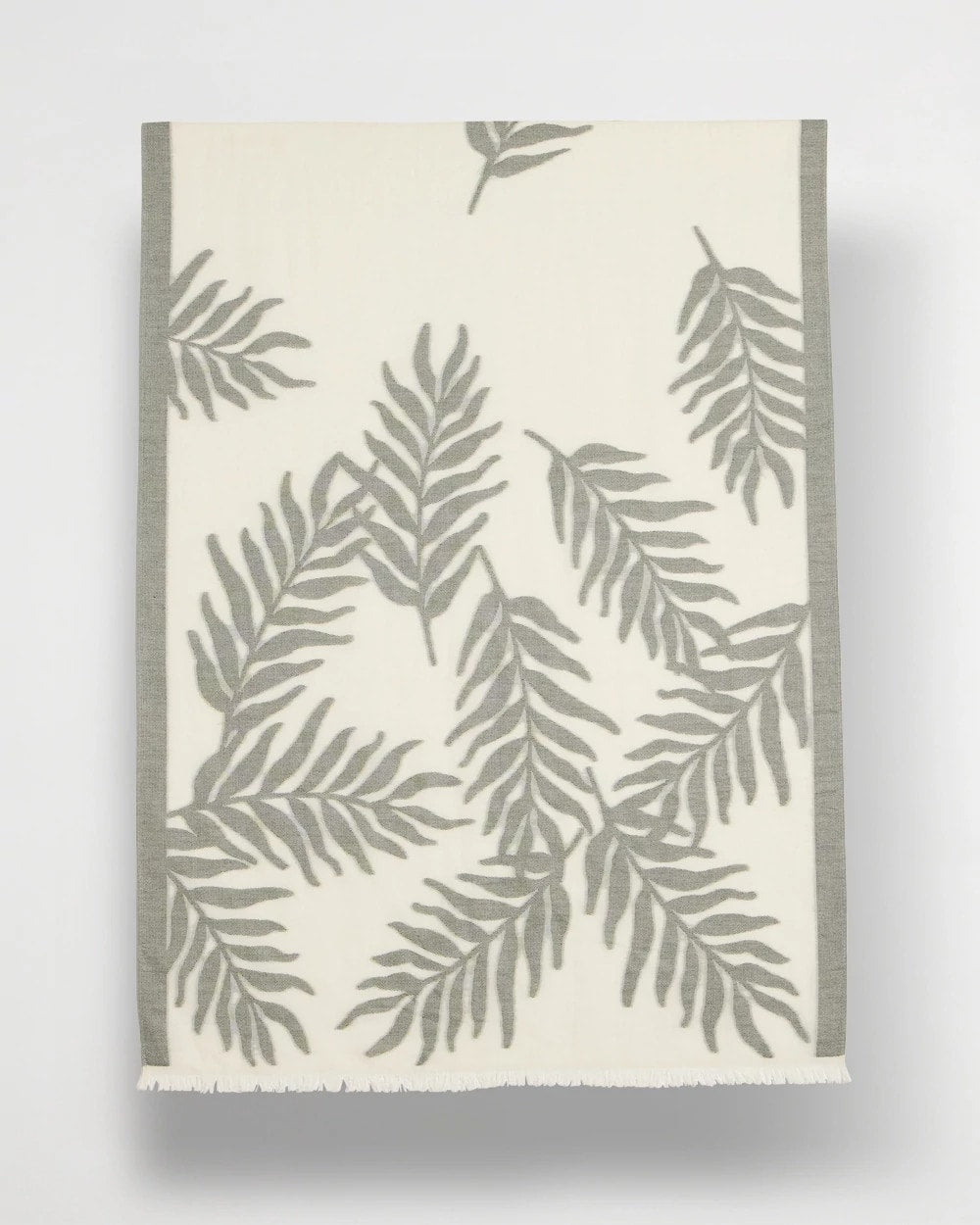 Chico's New - Palm Embroidered Oblong Scarf White