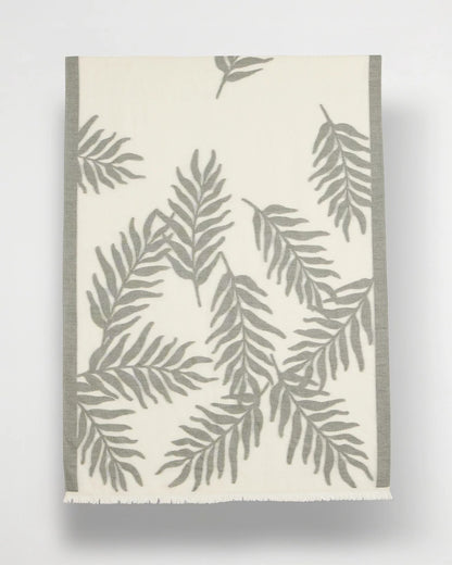 Chico's New - Palm Embroidered Oblong Scarf White