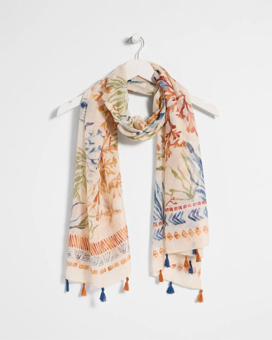 Chico's Hot Sale - Sea Life Tassel Oblong Scarf Olive