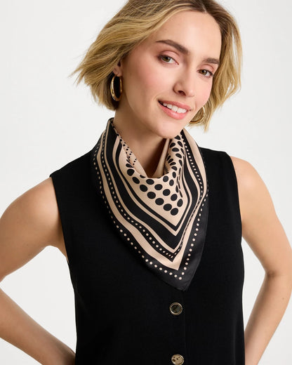 Chico's Quality - Polka Dot Square Scarf Black