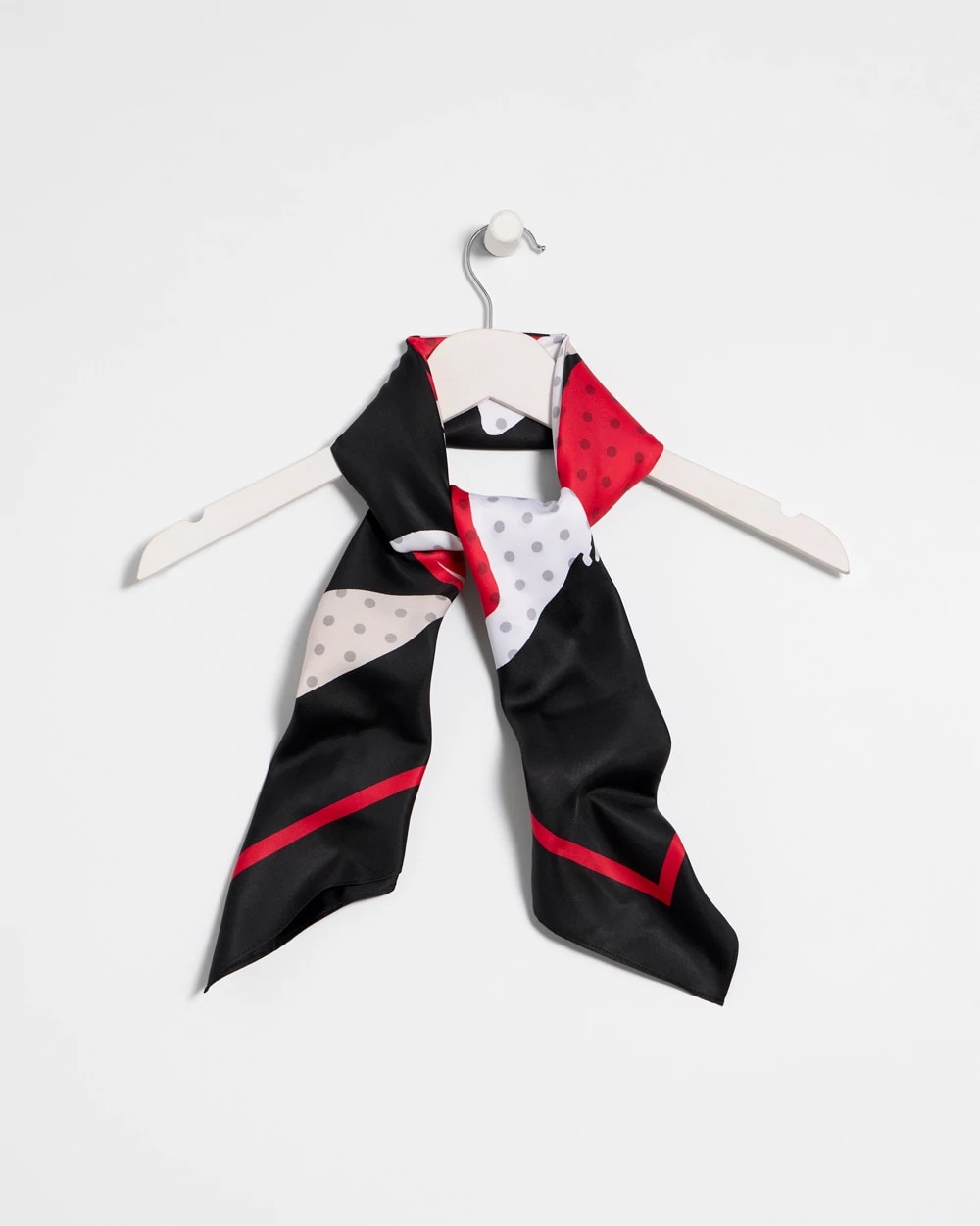Chico's Quality - Polka Dot Floral Square Scarf Black