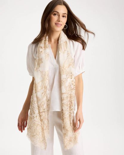 Chico's Essential - Foiled Oblong Scarf Neutral