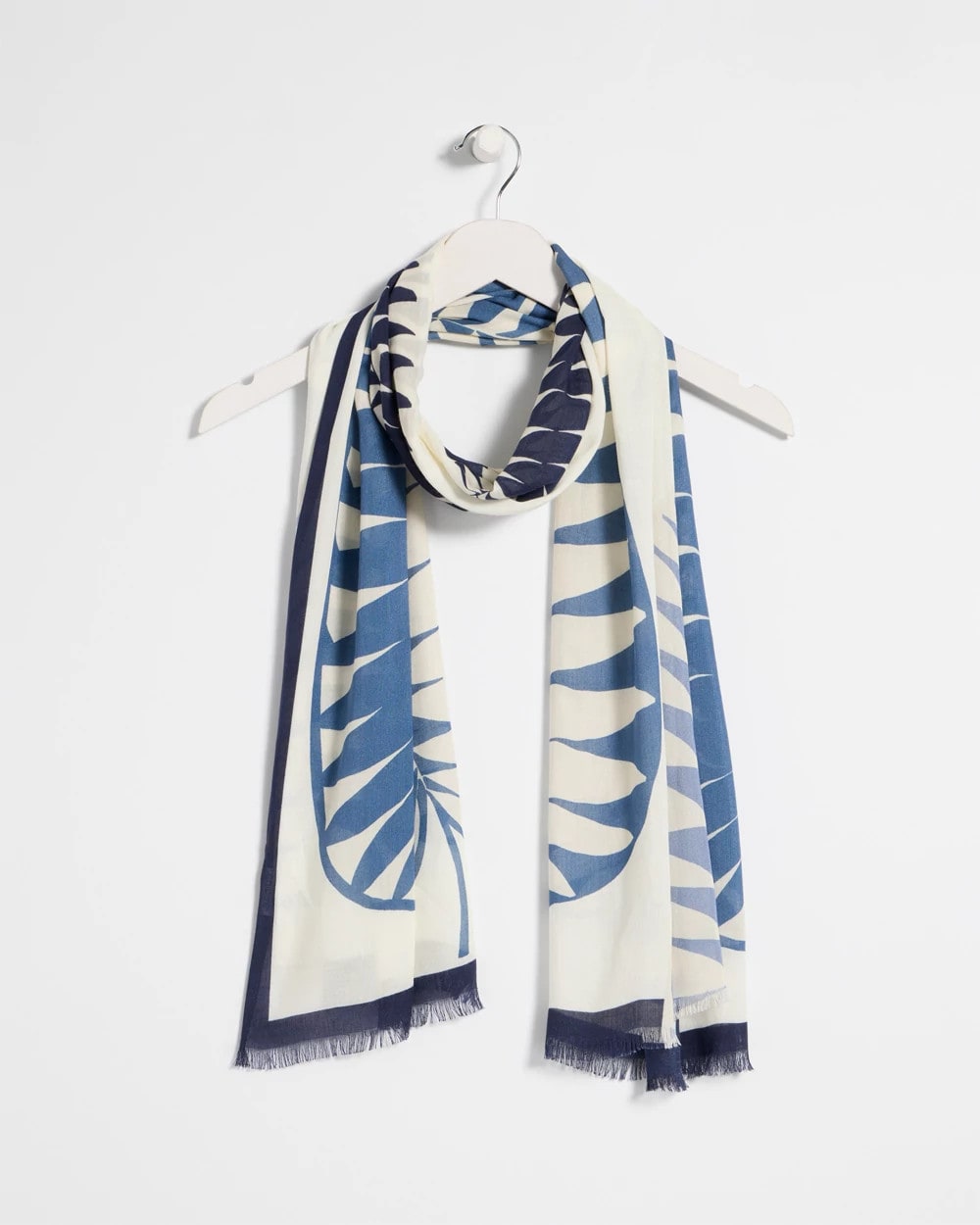 Chico's Customer Favorite - Palm Frond Oblong Scarf Passport Blue