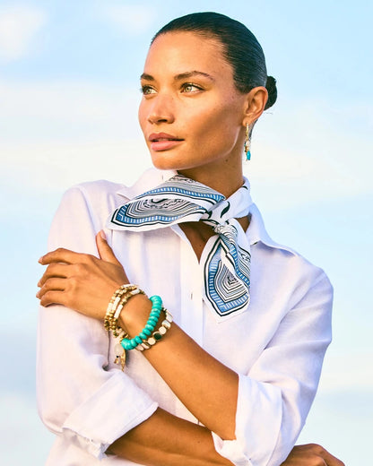 Chico's Great Value - Beach Square Scarf Passport Blue