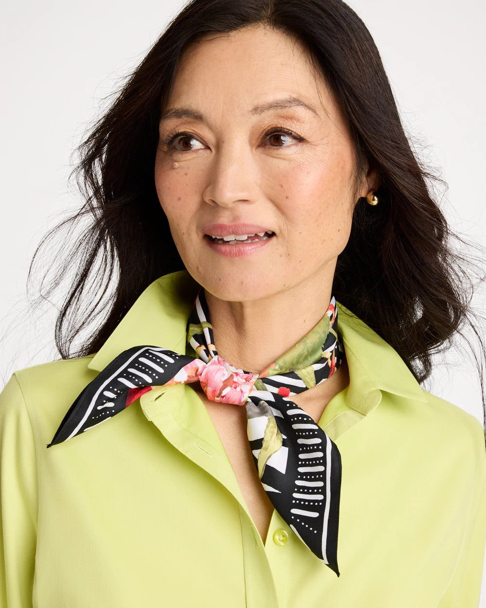 Chico's Customer Favorite - Tropical Square Scarf Black