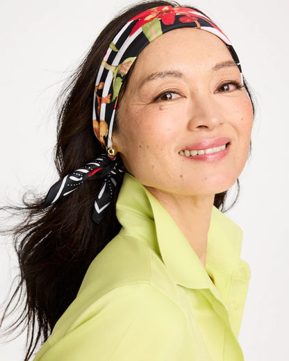 Chico's Customer Favorite - Tropical Square Scarf Black