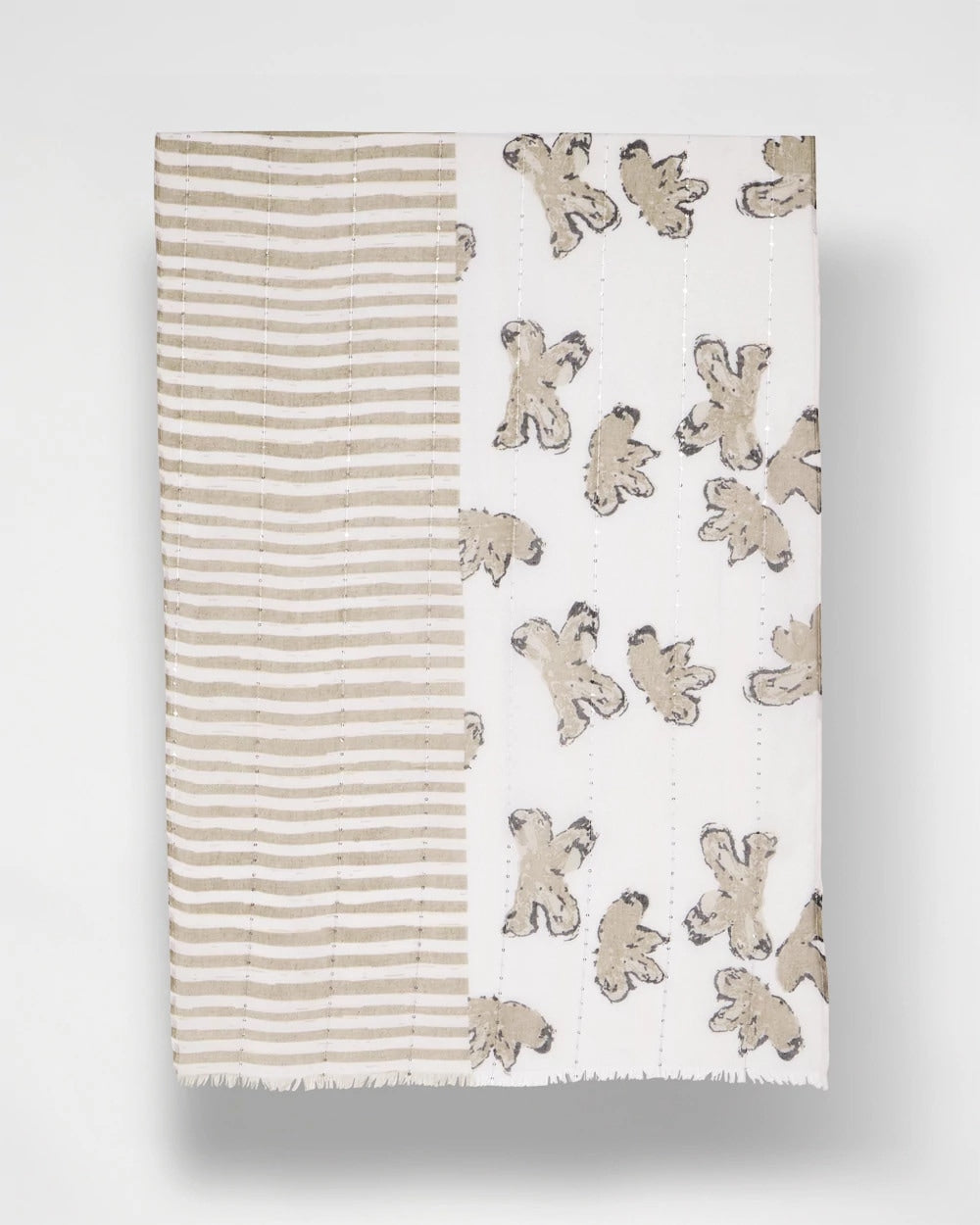 Chico's Deals - Striped Floral Oblong Scarf Neutral