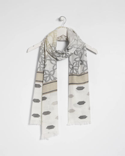 Chico's Great Value - Neutral Paisley Polka Dot Oblong Scarf Neutral