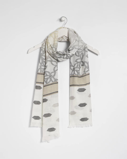 Chico's Great Value - Neutral Paisley Polka Dot Oblong Scarf Neutral