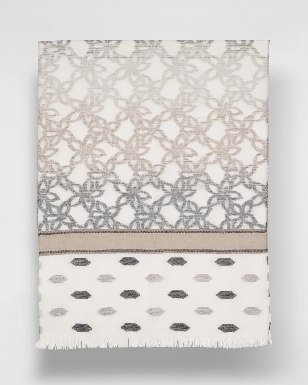 Chico's Great Value - Neutral Paisley Polka Dot Oblong Scarf Neutral