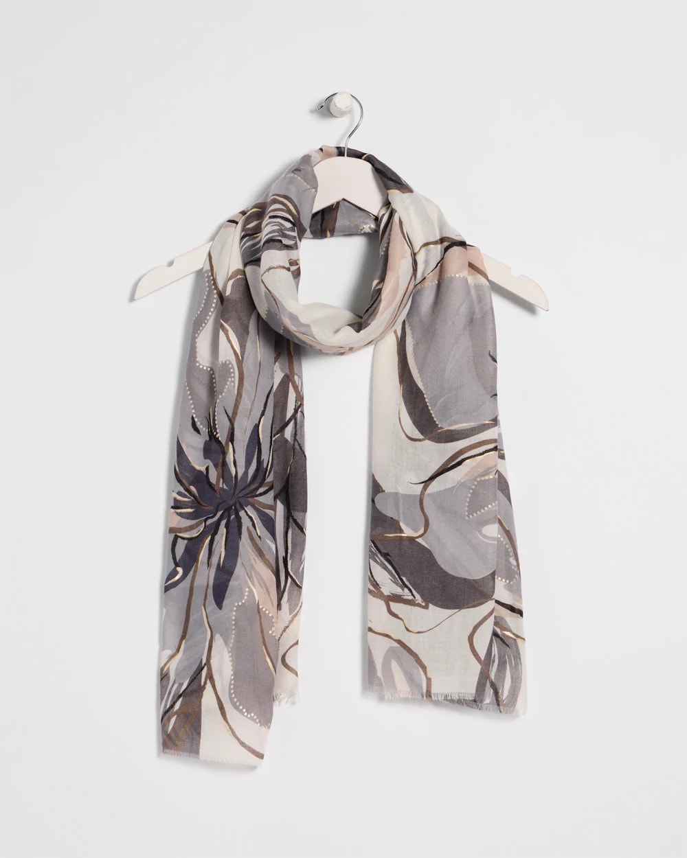 Chico's Top Pick - Foiled Floral Oblong Scarf Neutral