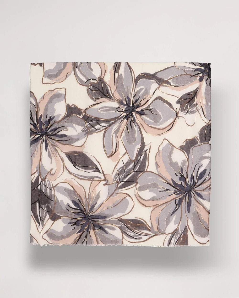 Chico's Top Pick - Foiled Floral Oblong Scarf Neutral