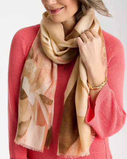 Chico's Trusted - Neutral Floral Oblong Scarf Neutral