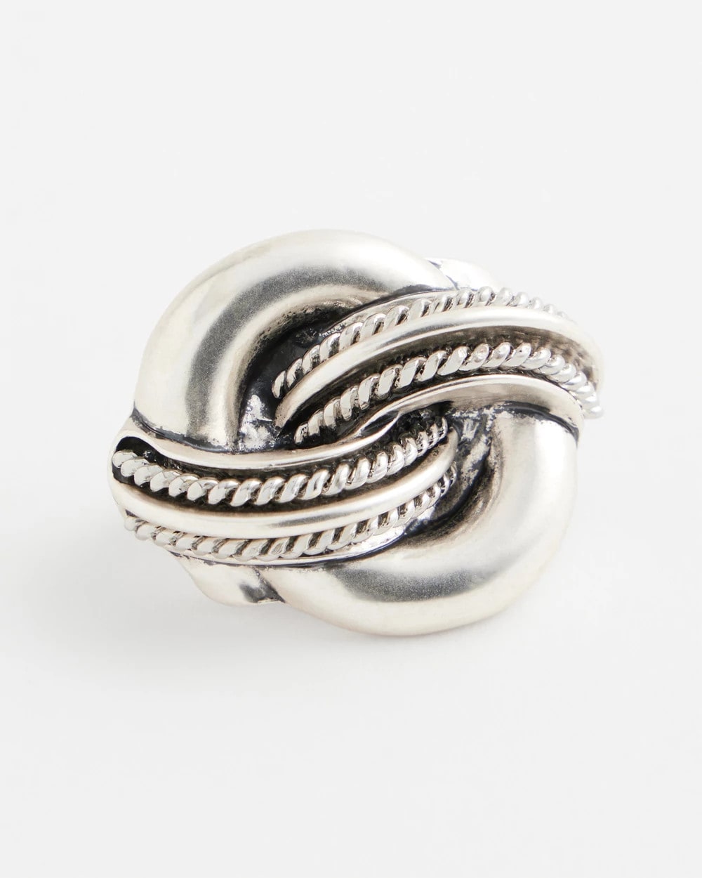 Chico's Deals - Silvertone Knot Scarf Ring Silver