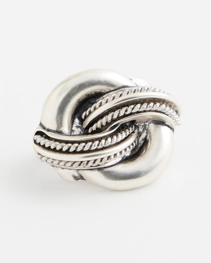 Chico's Deals - Silvertone Knot Scarf Ring Silver