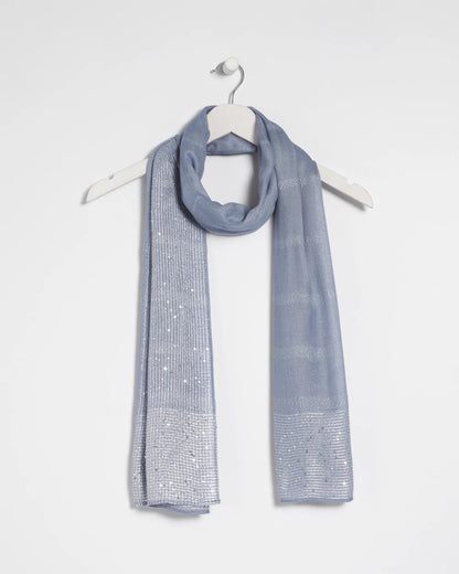 Chico's Great Value - Lurex Trim Oblong Scarf Blue