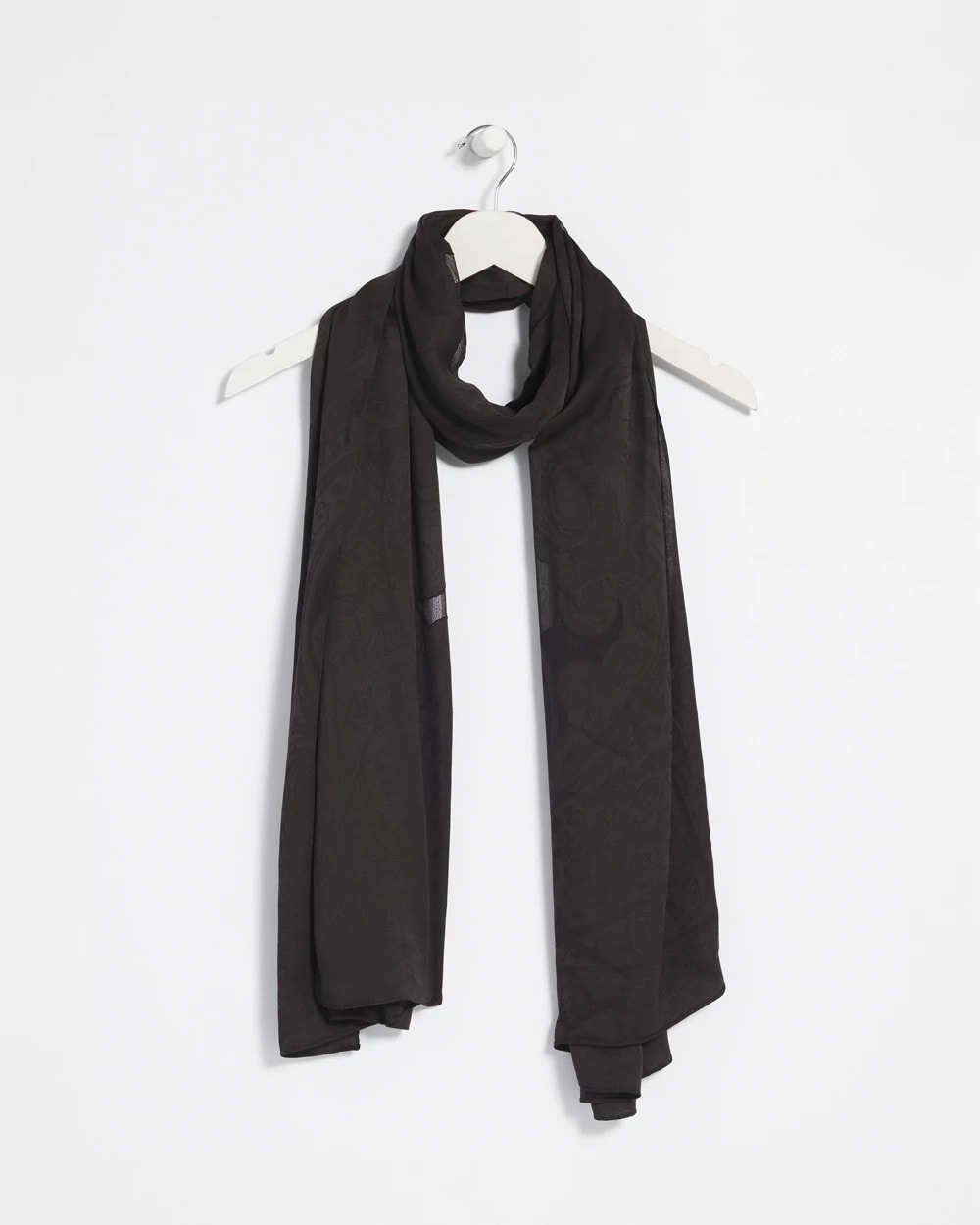 Chico's Essential - Floral Burnout Oblong Scarf Black