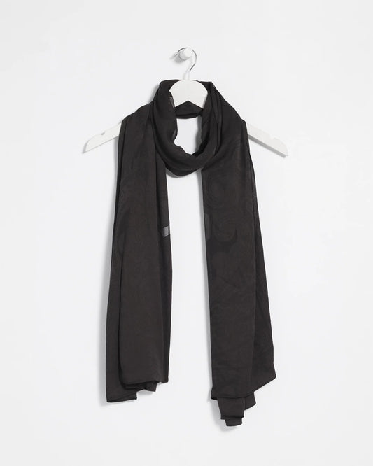 Chico's Essential - Floral Burnout Oblong Scarf Black
