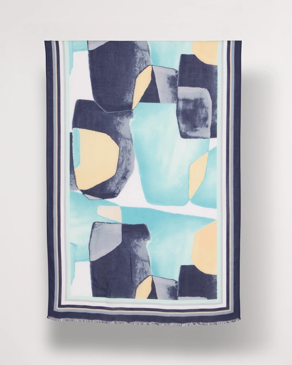 Chico's Great Value - Artisanal Patch Oblong Scarf Passport Blue