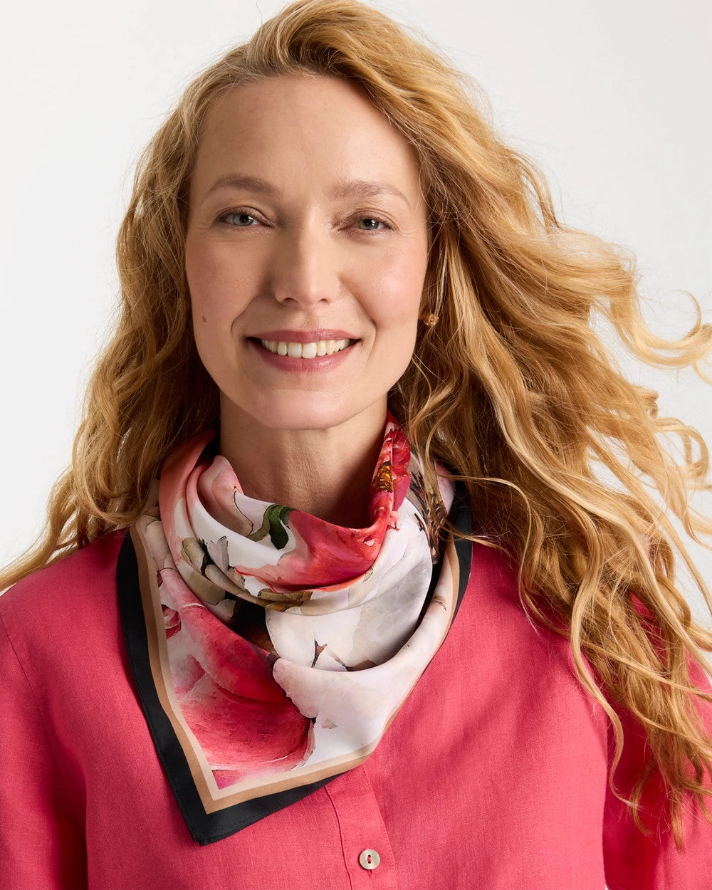 Chico's Best Seller - Botanic Burst Square Scarf Ecru