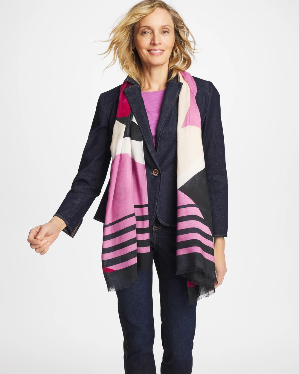 Chico's Great Value - Berry Compote Oblong Scarf Berry Compote