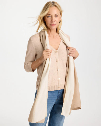 Chico's Exclusive - Ombre Pleated Oblong Scarf Neutral