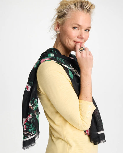 Chico's Great Value - Kyoto Bloom Oblong Scarf Black