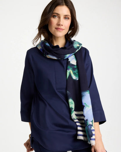 Chico's Hot Sale - Printed Oblong Scarf Passport Blue