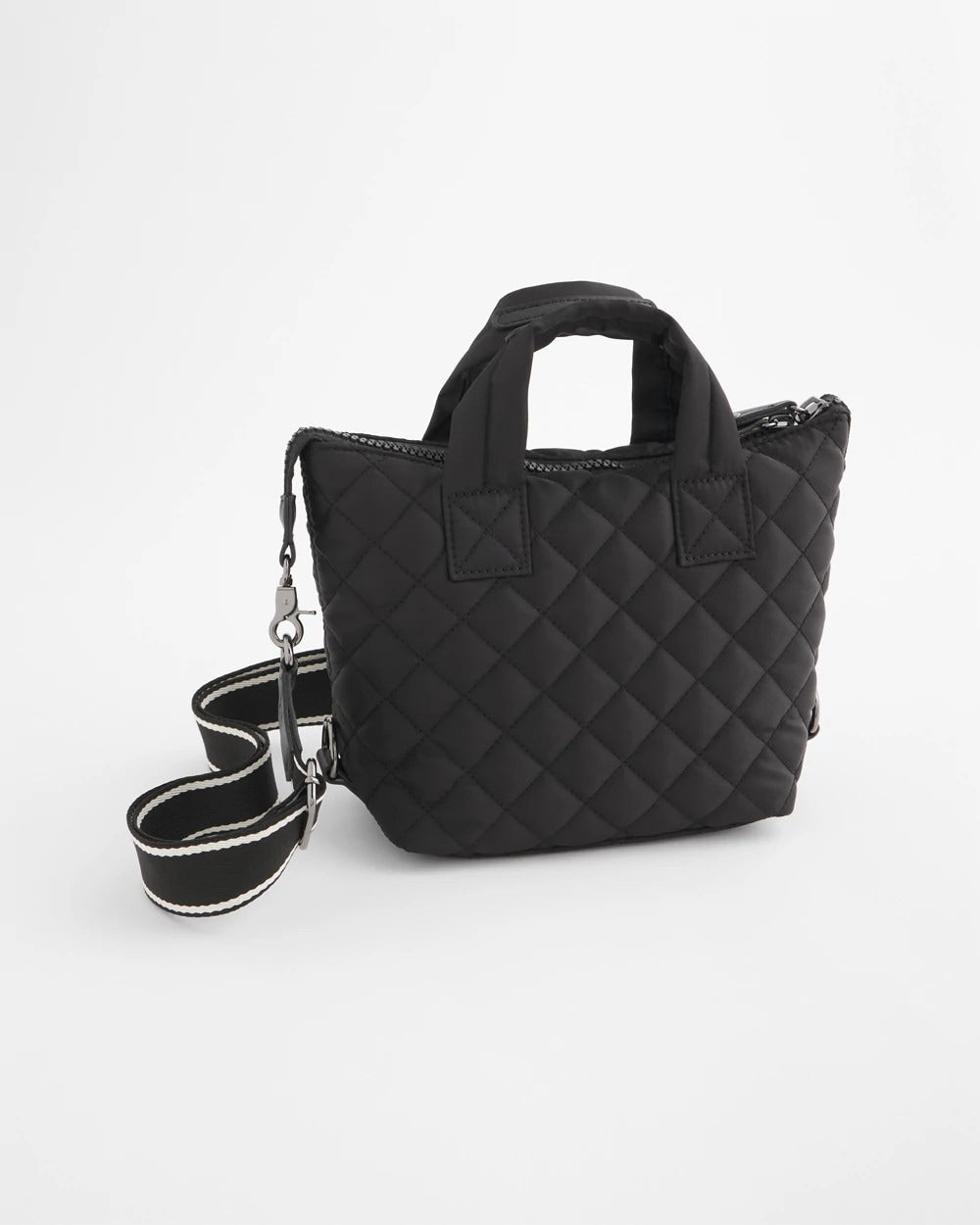Chico's Top Pick - Quilted Cross Body Sport Tote Bag Black