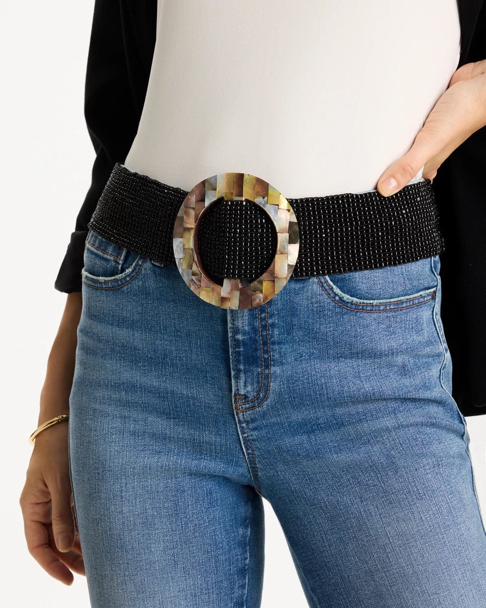 Chico's Top Pick - Chico's x Romi Oz Stretch Belt Black