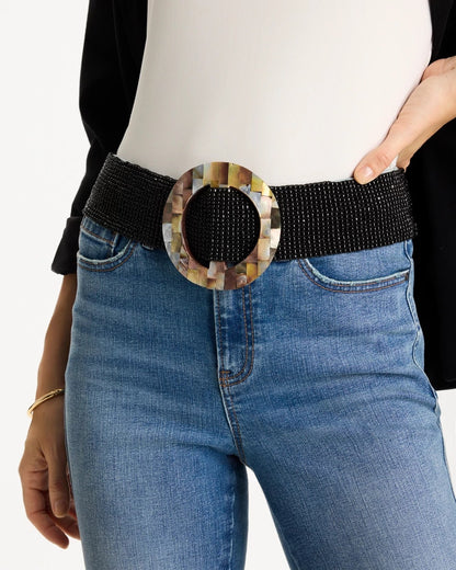 Chico's Top Pick - Chico's x Romi Oz Stretch Belt Black