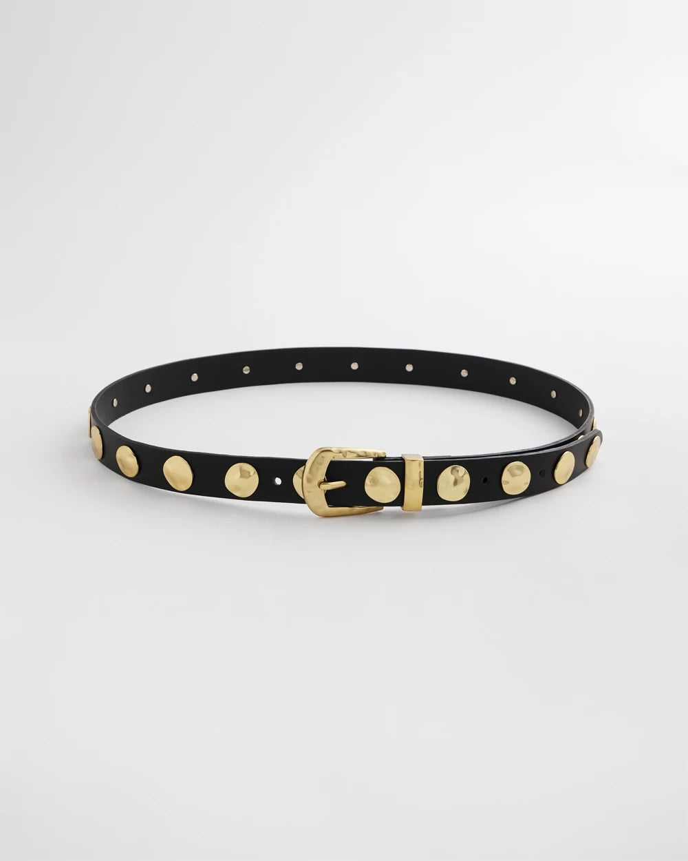 Chico's New - Studded Faux Leather Trouser Belt Black